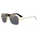 Cartier - Aviator - Brushed Gold Green Lenses - Santos de Cartier Collection - Sunglasses - Cartier Eyewear