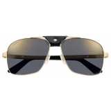 Cartier - Aviator - Brushed Gold Green Lenses - Santos de Cartier Collection - Sunglasses - Cartier Eyewear
