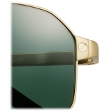 Cartier - Rettangolare - Oro Spazzolata Lenti Verdi - Santos de Cartier Collection - Occhiali da Sole - Cartier Eyewear