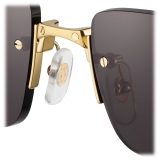 Cartier - Rettangolare - Oro Spazzolata Lenti Grigio - Santos de Cartier Collection - Occhiali da Sole - Cartier Eyewear