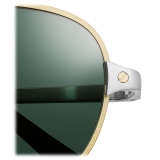 Cartier - Pilot - Brushed Gold Green Lenses - Santos de Cartier Collection - Sunglasses - Cartier Eyewear