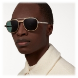 Cartier - Pilot - Brushed Gold Green Lenses - Santos de Cartier Collection - Sunglasses - Cartier Eyewear