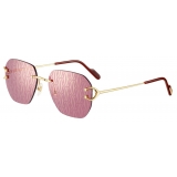 Cartier - Geometric - Gold Burgundy Lenses - Signature C de Cartier Collection - Sunglasses - Cartier Eyewear