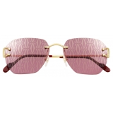 Cartier - Geometric - Gold Burgundy Lenses - Signature C de Cartier Collection - Sunglasses - Cartier Eyewear