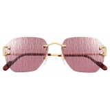 Cartier - Geometrica - Oro Lenti Bordeaux - Signature C de Cartier Collection - Occhiali da Sole - Cartier Eyewear