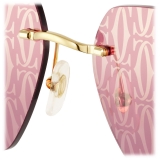 Cartier - Geometrica - Oro Lenti Bordeaux - Signature C de Cartier Collection - Occhiali da Sole - Cartier Eyewear