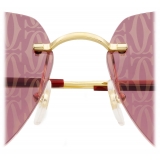 Cartier - Geometric - Gold Burgundy Lenses - Signature C de Cartier Collection - Sunglasses - Cartier Eyewear