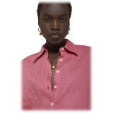Ottod'Ame - Linen Wide Pattern Shirt - Pink - Shirt - Luxury Exclusive Collection