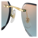 Cartier - Rettangolare - Oro Lenti Verde - Signature C de Cartier Collection - Occhiali da Sole - Cartier Eyewear