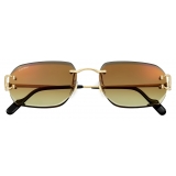 Cartier - Rectangular - Gold Brown Lenses - Signature C de Cartier Collection - Sunglasses - Cartier Eyewear