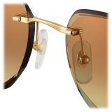 Cartier - Rectangular - Gold Brown Lenses - Signature C de Cartier Collection - Sunglasses - Cartier Eyewear