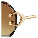 Cartier - Rectangular - Gold Brown Lenses - Signature C de Cartier Collection - Sunglasses - Cartier Eyewear