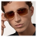 Cartier - Rectangular - Gold Brown Lenses - Signature C de Cartier Collection - Sunglasses - Cartier Eyewear