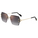 Cartier - Squadrati - Oro Lenti Grigio - Signature C de Cartier Collection - Occhiali da Sole - Cartier Eyewear