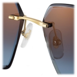 Cartier - Squadrati - Oro Lenti Blu - Signature C de Cartier Collection - Occhiali da Sole - Cartier Eyewear