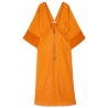 Ottod'Ame - Empire Fit Linen Dress - Orange - Dresses - Luxury Exclusive Collection