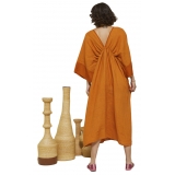 Ottod'Ame - Empire Fit Linen Dress - Orange - Dresses - Luxury Exclusive Collection