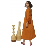 Ottod'Ame - Empire Fit Linen Dress - Orange - Dresses - Luxury Exclusive Collection