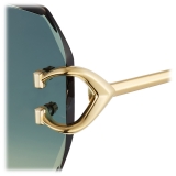 Cartier - Squadrati - Oro Lenti Verde - Signature C de Cartier Collection - Occhiali da Sole - Cartier Eyewear