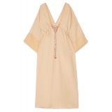 Ottod'Ame - Empire Fit Linen Dress - Nude - Dresses - Luxury Exclusive Collection