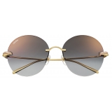 Cartier - Round - Gold Gray Lenses - Trinity Collection - Sunglasses - Cartier Eyewear