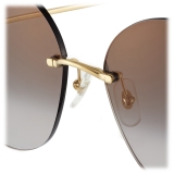 Cartier - Round - Gold Gray Lenses - Trinity Collection - Sunglasses - Cartier Eyewear