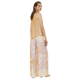 Ottod'Ame - Viscose Floral Fantasy Trousers - Cream - Trousers - Luxury Exclusive Collection