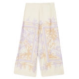 Ottod'Ame - Viscose Floral Fantasy Trousers - Cream - Trousers - Luxury Exclusive Collection