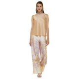 Ottod'Ame - Viscose Floral Fantasy Trousers - Cream - Trousers - Luxury Exclusive Collection