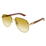 Cartier - Pilot - Gold Yellow - Signature C de Cartier Collection - Sunglasses - Cartier Eyewear