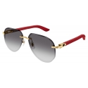 Cartier - Pilot - Red Gold Grey Shaded - Signature C de Cartier Collection - Sunglasses - Cartier Eyewear