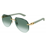 Cartier - Pilot - Gold Green - Signature C de Cartier Collection - Sunglasses - Cartier Eyewear