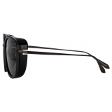 Linda Farrow - Jarvis Aviator Sunglasses in Black and Nickel - LFL1441C1SUN - Linda Farrow Eyewear