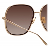 Linda Farrow - Juliana Oversized Sunglasses in Light Gold - LFL1394C1SUN - Linda Farrow Eyewear