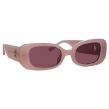 Linda Farrow - Lola Rectangular Sunglasses in Lilac - LFL1117C13SUN - Linda Farrow Eyewear