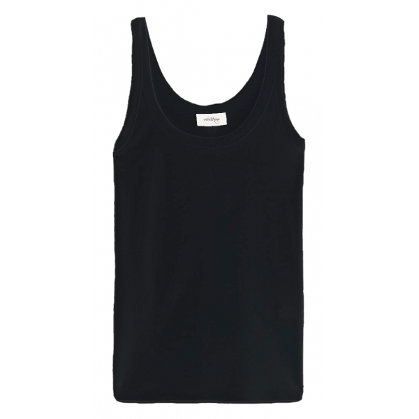 Ottod'Ame - Ribbed Tank Top - Black - Top - Luxury Exclusive Collection