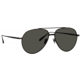 Linda Farrow - Marcelo Aviator Sunglasses in Matt Nickel - LFL1421C5SUN - Linda Farrow Eyewear