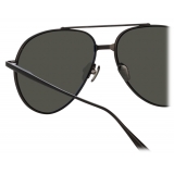 Linda Farrow - Marcelo Aviator Sunglasses in Matt Nickel - LFL1421C5SUN - Linda Farrow Eyewear