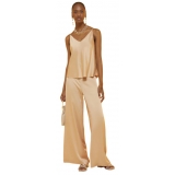 Ottod'Ame - Viscose Wide Leg Trousers - Nude - Trousers - Luxury Exclusive Collection