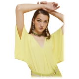 Ottod'Ame - Soft Silk Blend Blouse - Lime - Shirt - Luxury Exclusive Collection