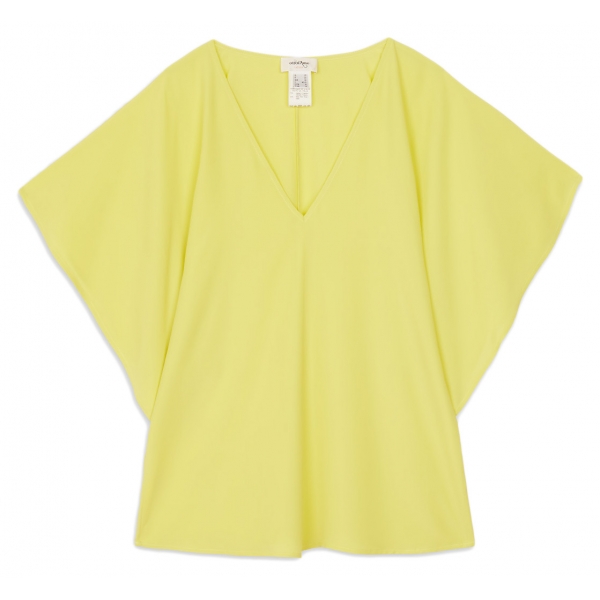 Ottod'Ame - Soft Silk Blend Blouse - Lime - Shirt - Luxury Exclusive Collection