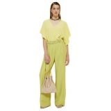 Ottod'Ame - Soft Silk Blend Blouse - Lime - Shirt - Luxury Exclusive Collection