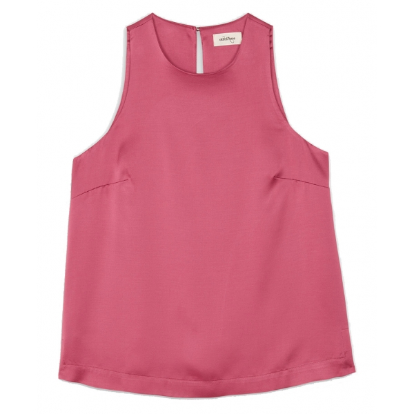 Ottod'Ame - Viscose Tank Top Crew Neck Blouse - Pink - Shirt - Luxury Exclusive Collection
