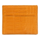 Avvenice - Crocodile Credit Card Holder - Orange - Handmade in Italy - Exclusive Luxury Collection