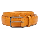 Avvenice - Astrea - Crocodile Belt - Orange - Handmade in Italy - Exclusive Luxury Collection