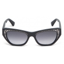 Alexander McQueen - Occhiali da Sole Pavé Jewelled da Donna - Nero Grigio - Alexander McQueen Eyewear