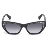 Alexander McQueen - Women's Pavé Jewelled Sunglasses - Black Grey - Alexander McQueen Eyewear