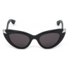 Alexander McQueen - Occhiali da Sole Cat-Eye Punk Rivet da Donna - Nero Fumo - Alexander McQueen Eyewear