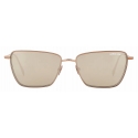 Giorgio Armani - Women’s Rectangular Sunglasses - Rose Gold Light Grey - Sunglasses - Giorgio Armani Eyewear