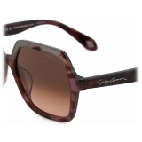 Giorgio Armani - Occhiali da Sole Donna Forma Squadrata - Grigio Havana Bordeaux - Occhiali da Sole - Giorgio Armani Eyewear